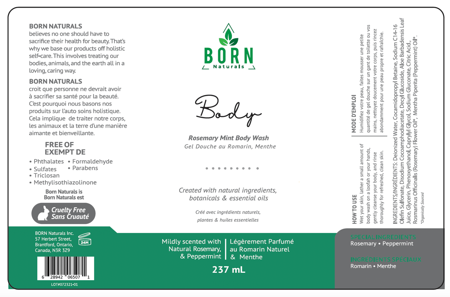 BODY – Rosemary Peppermint Daily Wash
