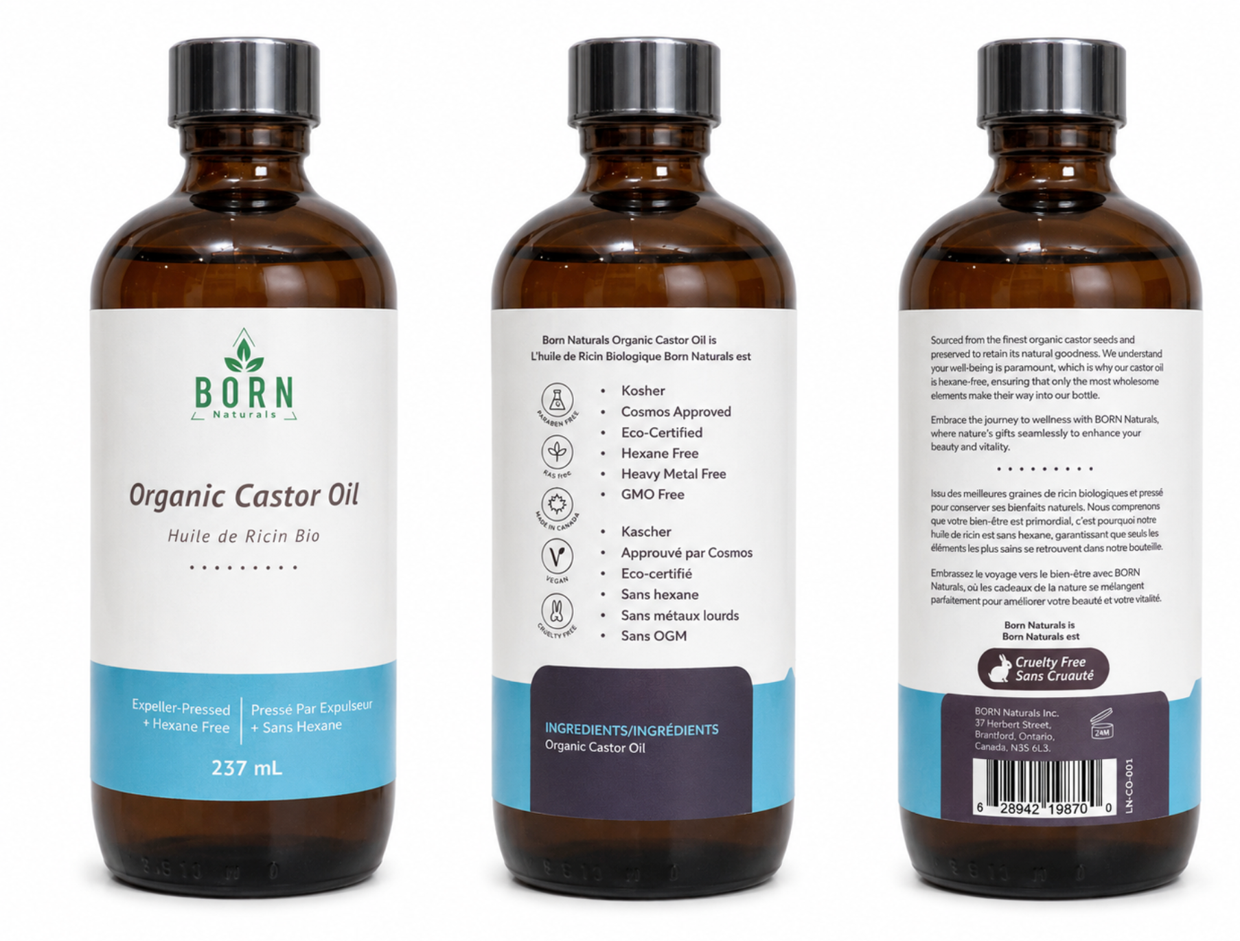 Organic Hexane-Free Expeller Pressed Castor Oil